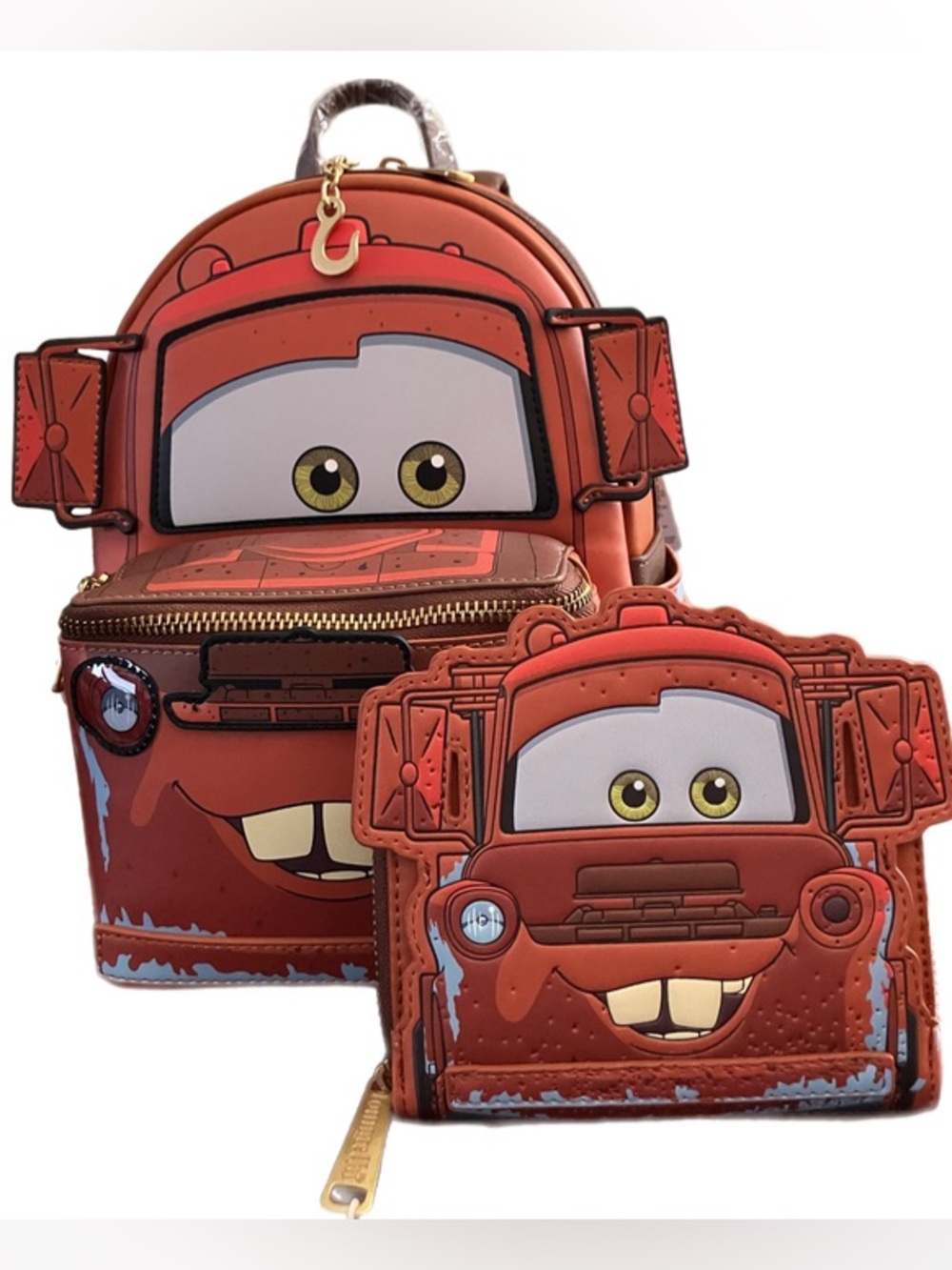 Loungefly Disney Pixar Cars Figural Mater Light-Up Mini Backpack & Wallet Set